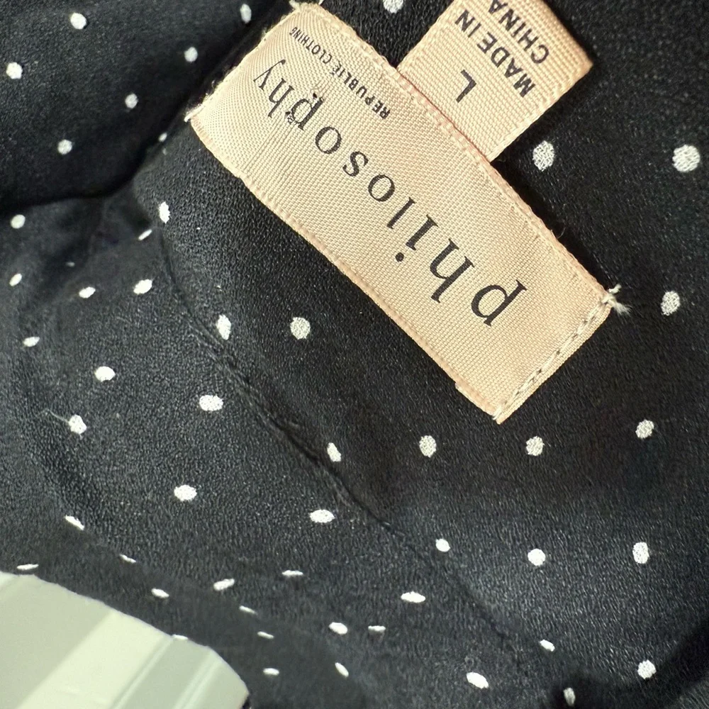 Black Polka Dot Dress philosophy size L worn once - Picture 4 of 5